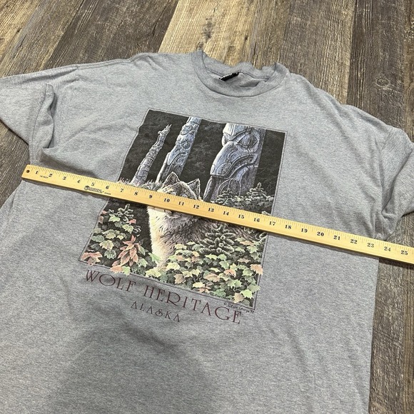 Vintage JoAnn George Wolf Art T-Shirt Alaska‎ Heritage Size XL USA Single Stitch - Picture 9 of 10